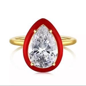 2ct Enamel Pear Cut Ring